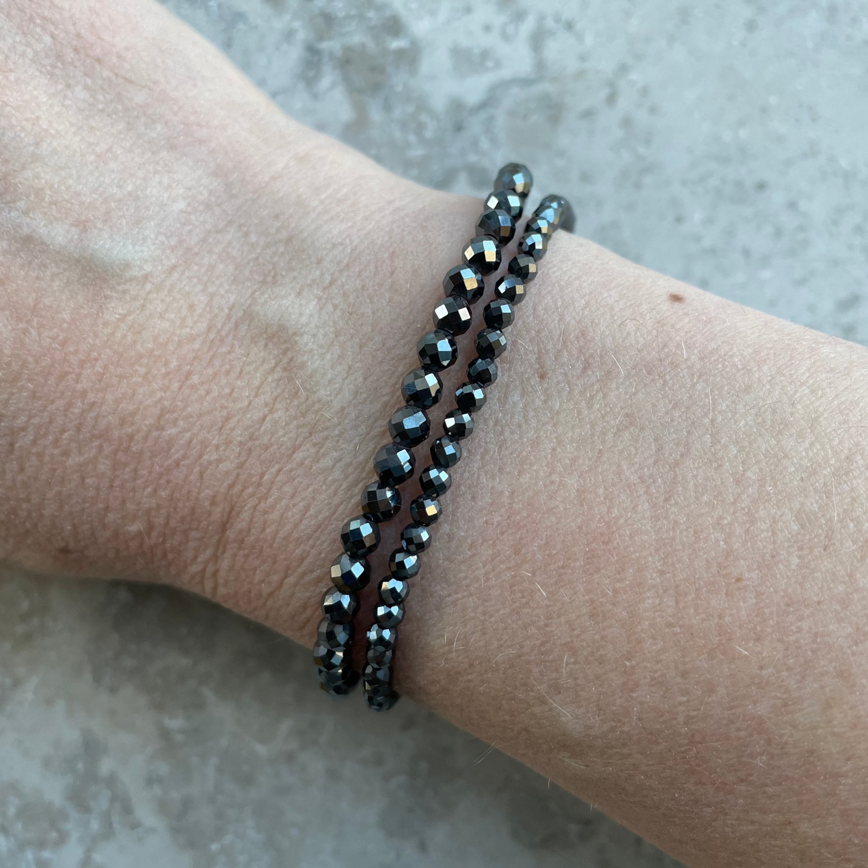 EARTHBOUND Hematite Faceted Bracelet 4mm