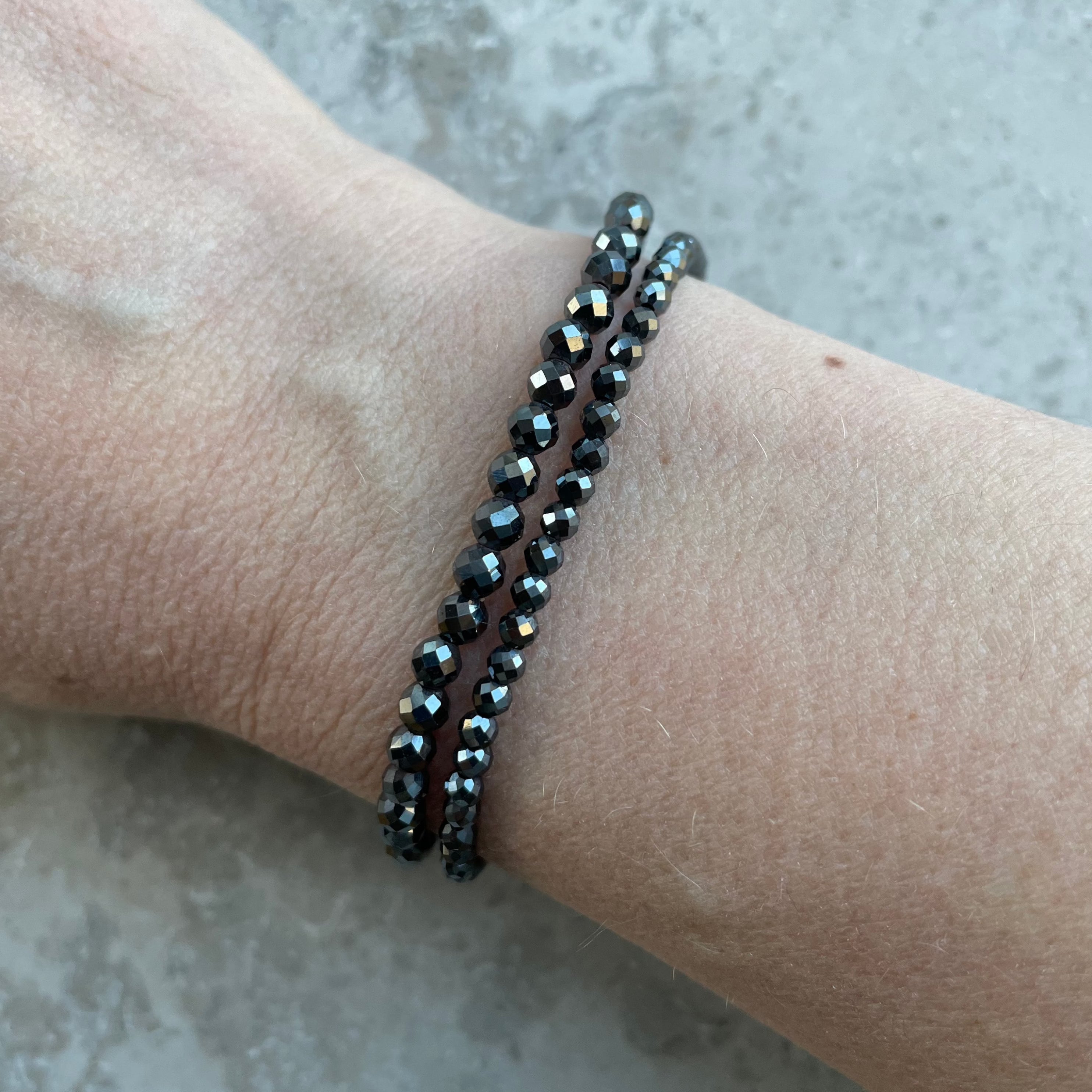 EARTHBOUND Hematite Faceted Bracelet 3mm