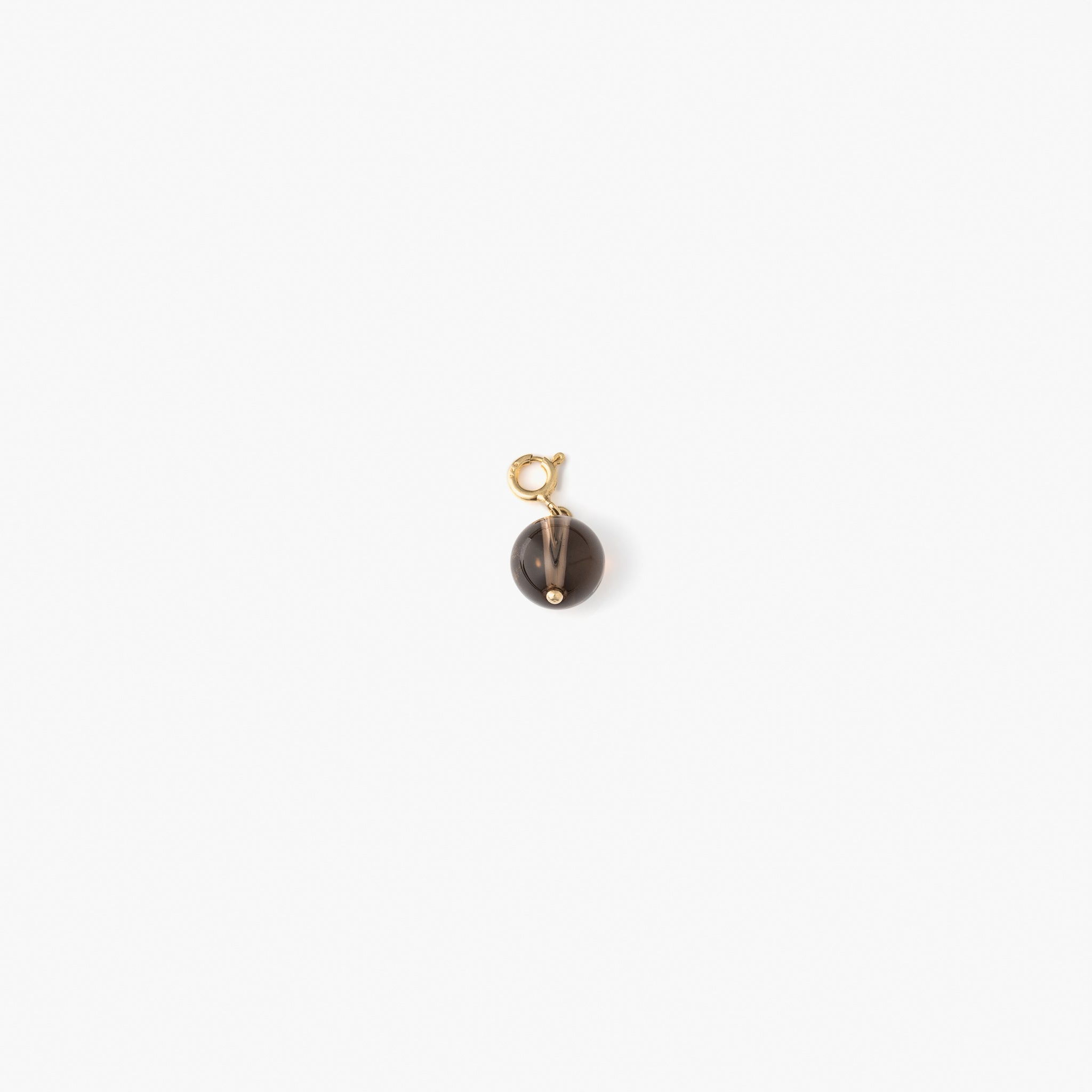Smoky Quartz Charm in 18 k Goldplated Silver