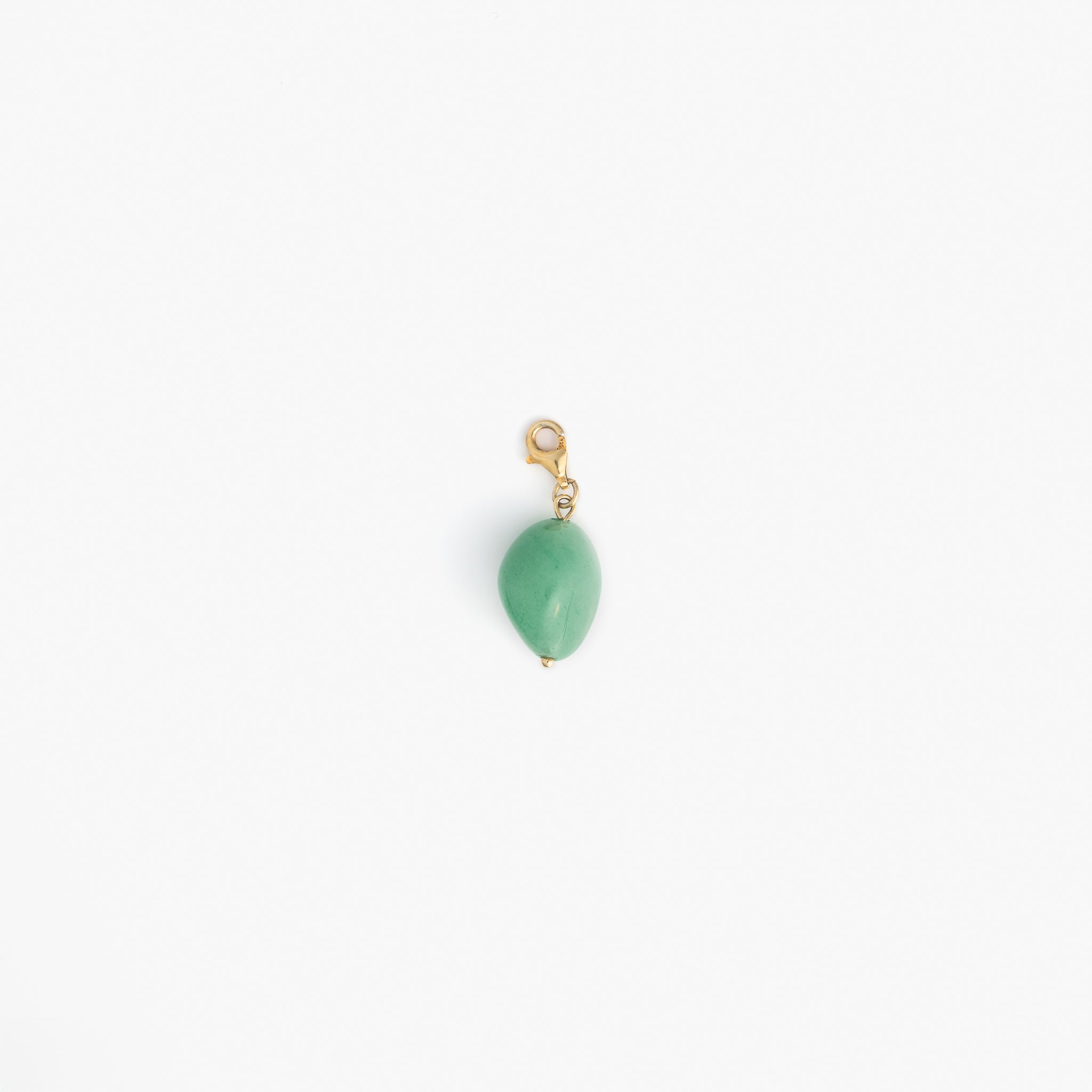 Green Aventurine Charm in 18 k Goldplated Silver