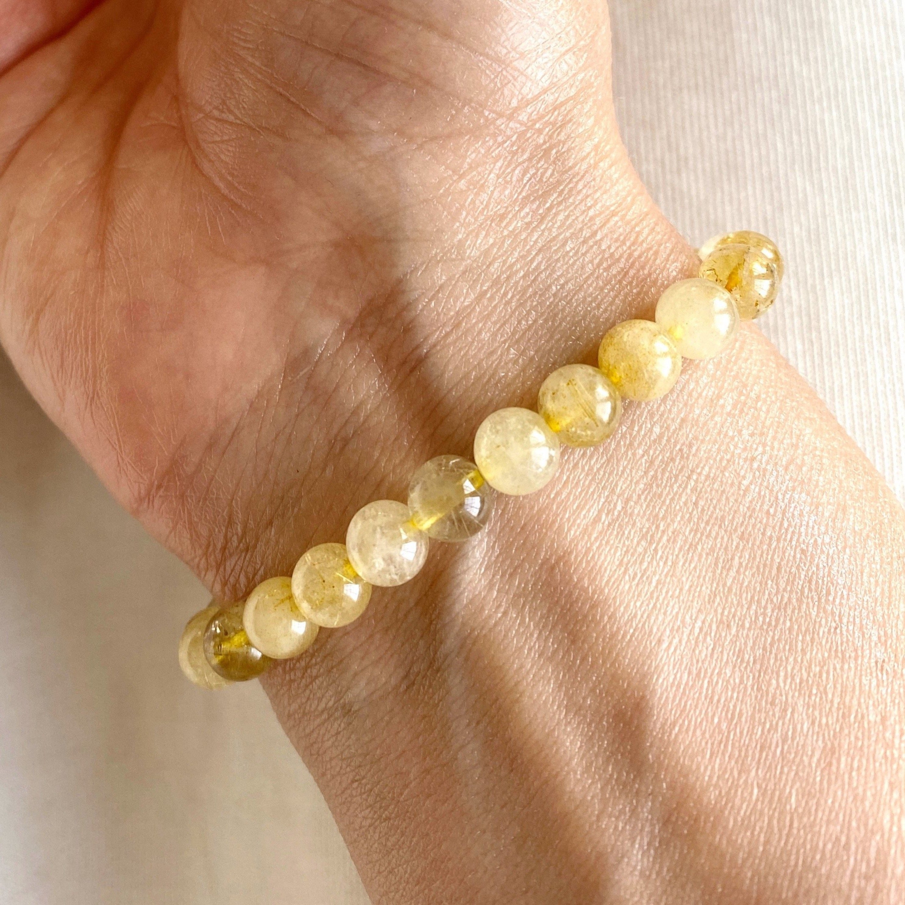 VENUS POWER. Rutilated Quartz 6 mm Bracelet