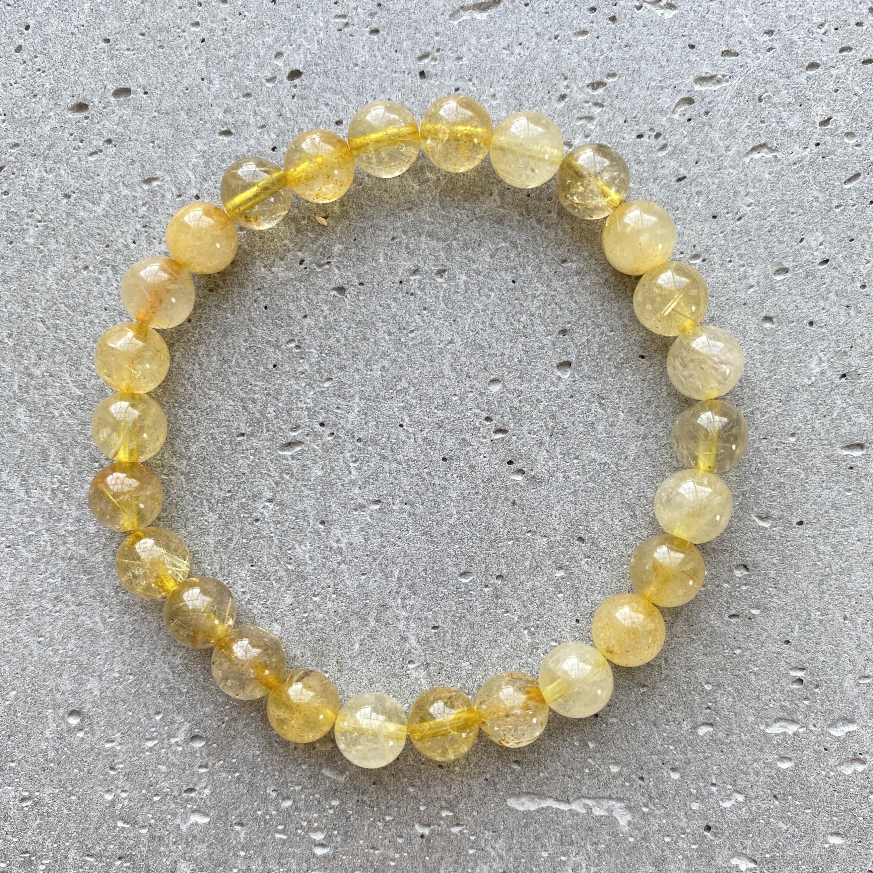 VENUS POWER. Rutilated Quartz 6 mm Bracelet
