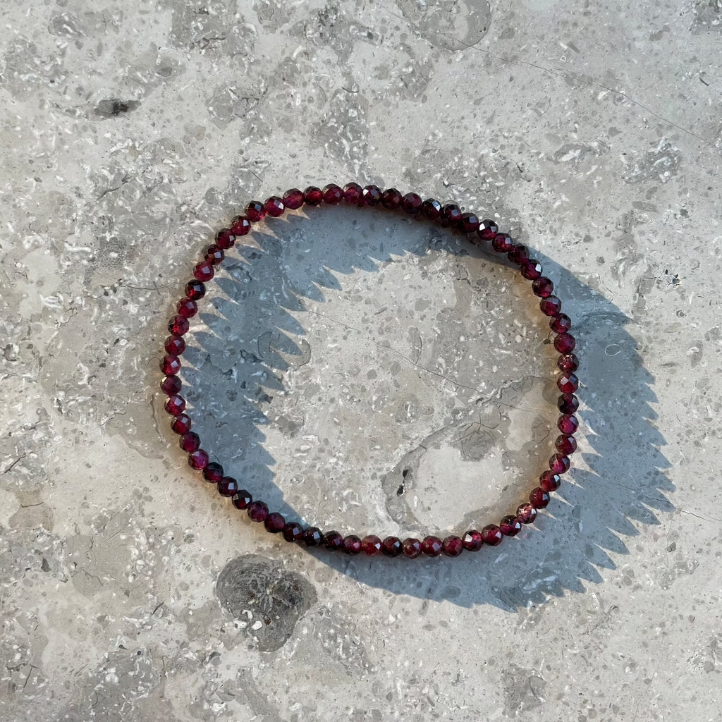FIERCE Faceted Garnet Bracelet 3 mm