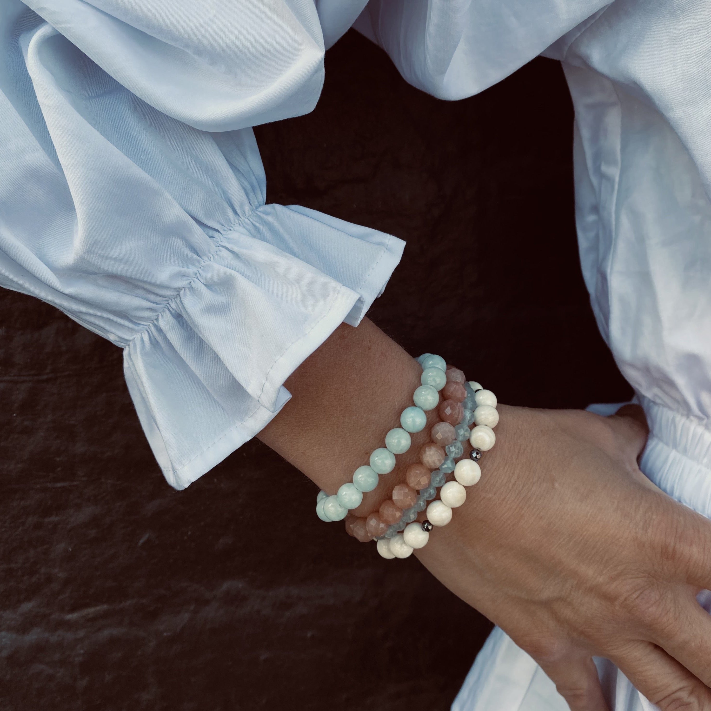 HARMONY Faceted Bracelet Aquamarine 8mm
